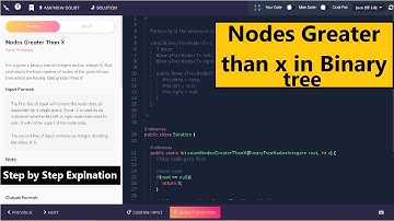 Nodes greater than x binary tree | Number of nodes greater than x using tree | Binary Tree | Java