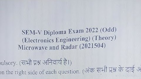 MCQ ANSWER Microwave and Radar 2022(ODD)