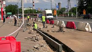 На проспекте Ленина приступили к ремонту тротуаров