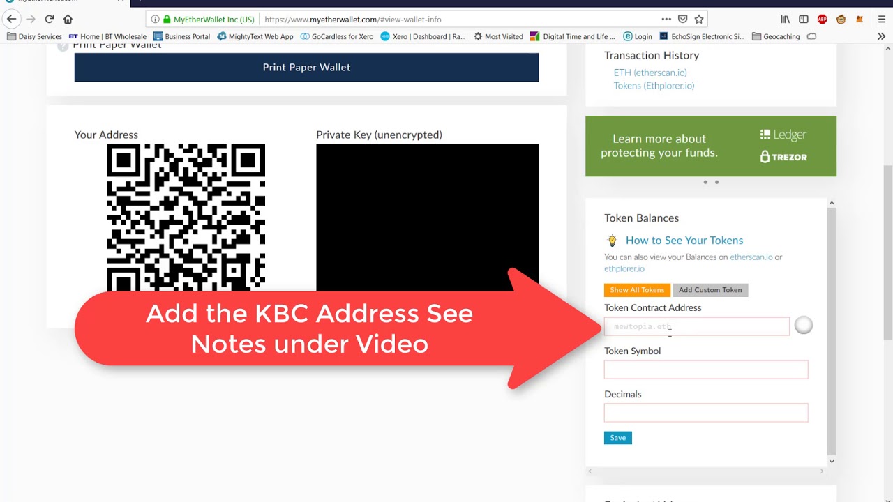 Adding KBC Token to MEW - YouTube