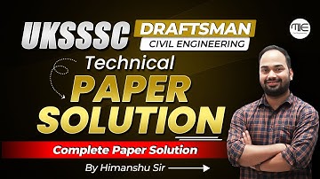UKSSSC  DRAFTSMAN TECHNICAL Complete Paper Solution | UKSSSC Draftsman Answer key