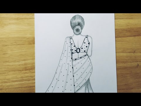 رسومات تعليم رسم بنت كيوت هنديه تحتفل براس السنه رسم بالقلم الرصاص خطوه بخطوه