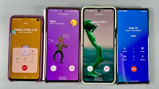 Incoming + Outgoing Call Samsung Galaxy Z Flip 3 vs LG Wing + Samsung Note 20 + Galaxy S10e