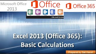 Calculating the SUM, AVERAGE etc. in Excel 2013 (Office 365) Part 2 of 18