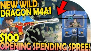 NEW WILD DRAGON M4A1 GAMEPLAY - $100 SPENDING SPREE (Rules of Survival Battle Royale Gameplay) screenshot 5