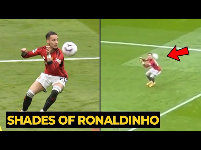 Footage goes VIRAL shows Antony recreate Ronaldinho passes with his back vs Burnley | Man Utd News class=
