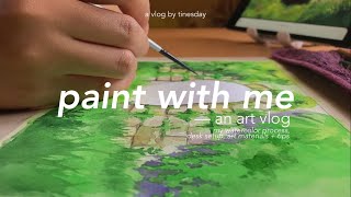 paint with me ✨🎨 my watercolor process, setup, art materials + tips
