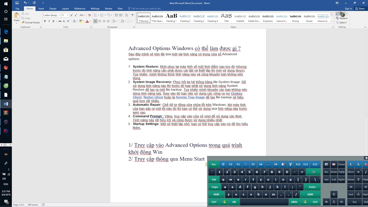 5 cách truy cập vào Advanced Options trên Windows 10 8 8 1 đơn giản ...