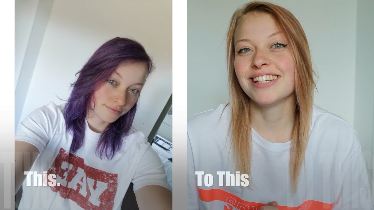 how-to-remove-permanent-hair-dye-purple-to-blonde-youtube