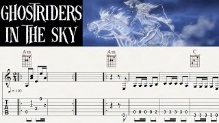 Video thumbnail of "GHOST RIDERS IN THE SKY | Acoustic Guitar Lesson | Instrumental | TAB & Sheet music | Free PDF"