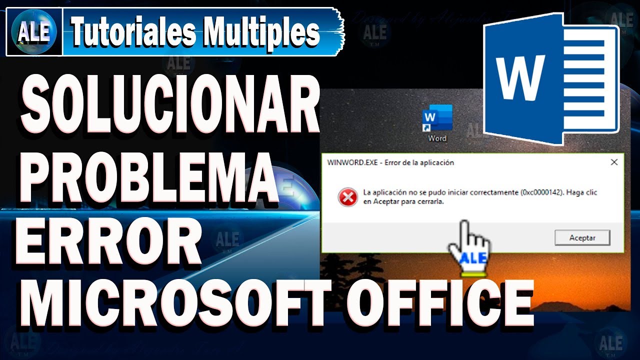 Como Solucionar Error Microsoft Word - La aplicacion no se pudo iniciar  correctamente 0xc0000142 - YouTube