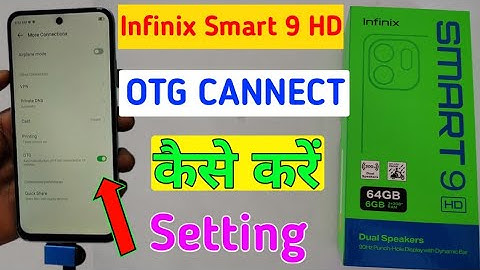 Infinix smart 9 HD me otg kaise on kare / how to enable otg setting in infinix smart 9 HD