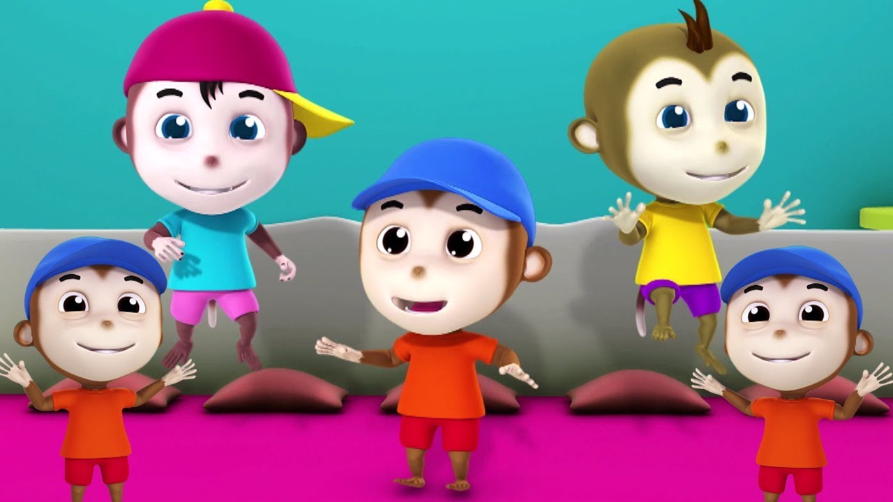 cinco pequeño mono | rima para niños | niños riman | Five Little Monkey | Poem For Kids | Baby Rhyme
