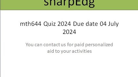 Mth644 quiz 2 || 100% correct solution