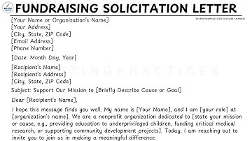 [LETTER TEMPLATE] How To Write A Fundraising Solicitation Letter Steps Guide |  Writing Practices