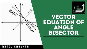 Vector Equation of Angle Bisector by Manoj Chauhan Sir - Best Approach