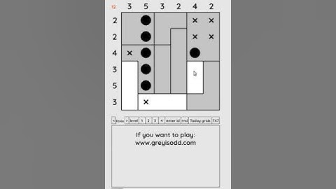 Grey is Odd - Today grids. Solution level 4 6X6 dated 04-22-2024 #logicpuzzles #logicgames  #games