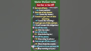 Master Phrasal Verbs | Get Out vs Get Off | Boost Your English | Speak Fluent English