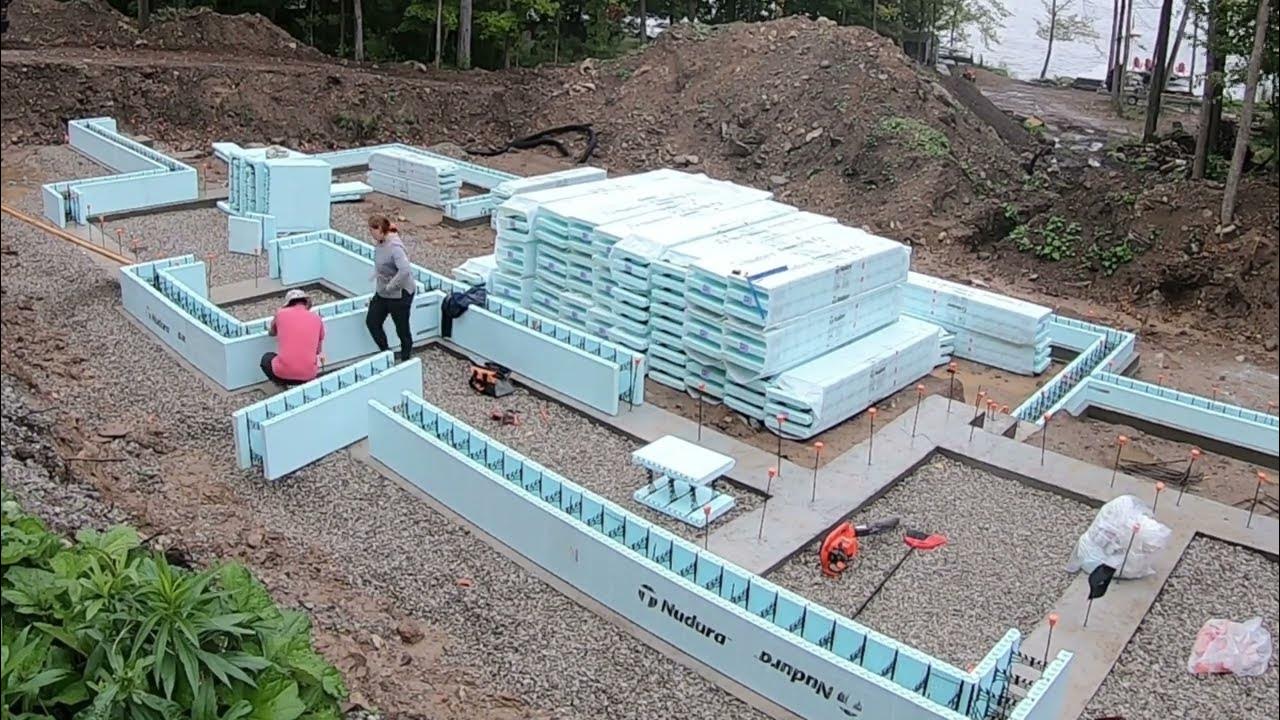 Lakehouse Build EP07 Nudura ICF Foundation Walls YouTube