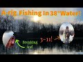 Late december arig fishing in 38 water had to break ice to get to my fishing spot 122323