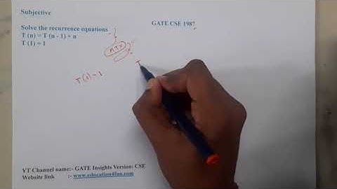 GATE CSE 1987 Q ||Algorithms || GATE Insights Version: CSE