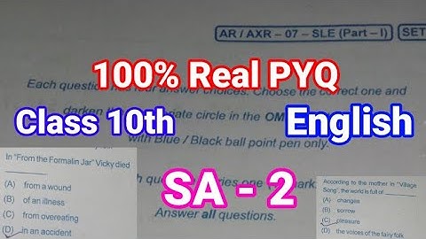 10th class SA-2 SL-ENGLISH Real Question Paper 2023 || Class 10 SA2 SLE Real Question Paper 2023