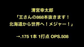 清宮幸太郎「王さんの868本抜きます！北海道から世界へ！メジャー！」→.175 1本 1打点 OPS.508　【野球】
