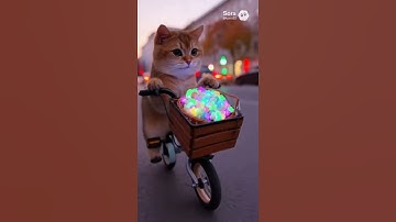 Cute Cat Drops The Neon candys 🌈🐱 #ai #cat #funny #ai #aistory #aivideo #popular #shortsfeed