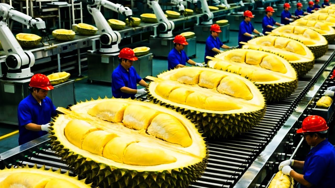 Durian Rind Processing Rare Look Inside a Durian Processing Plant (Full Process) # ...