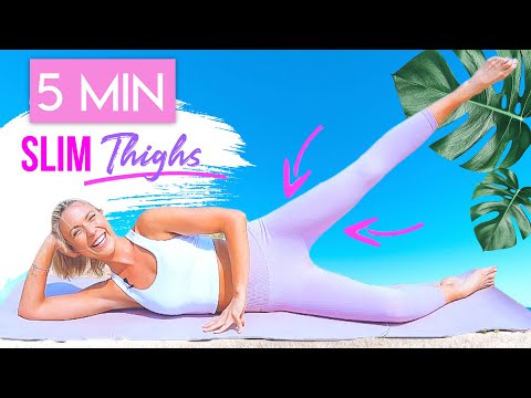 5 MINUTE SLIM THIGHS and SIDE BOOTY  💕 No Equipment Pilates workout