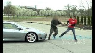 Guy spills coffee on new ferrari prank gone wrong!