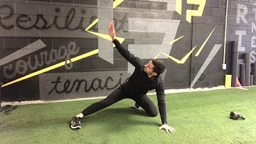 Quadruped adductor rockback w/ T-spine rotation