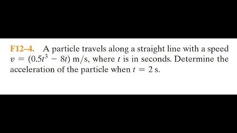 F12-4. A particle travels along a straight line with a speed v #HibbelerDynamics15thEdition