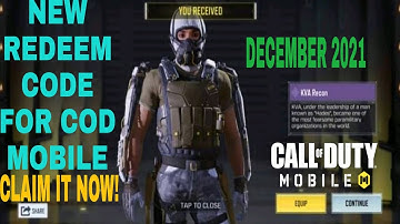 *December 2021* Call Of Duty Mobile New Redeem Code | Cod Mobile Redeem Code