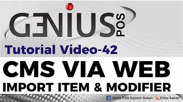 Genius POS Advance Tutorial 42 CMS Via Web: Import Item and Modifier using Google Sheet