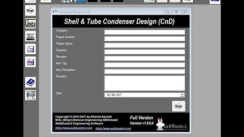 shell and tube condenser design v1.5 demonstration