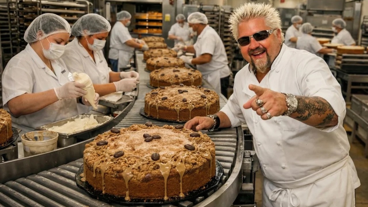 Inside the Coffee Cake Factory: Guy Fieri’s Ultimate American Breakfast Cake (Full Process)
