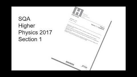 SQA Higher Physics 2017 - Section 1 - Multiple Choice