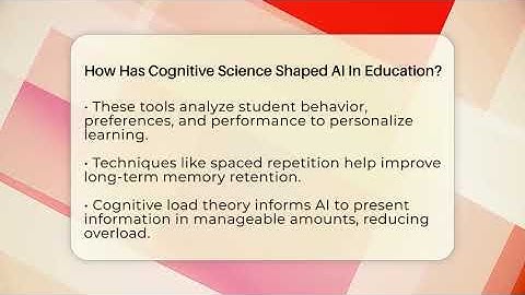 How Has Cognitive Science Shaped AI In Education? - Safe AI for The Classroom