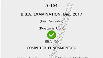 2017 Dcrust BBA 1st Sem Reappear Computer Fundamental Question Paper