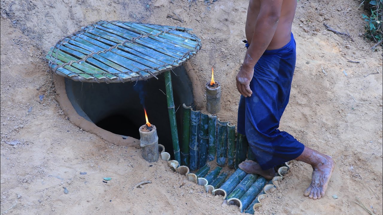 Secret Underground Bamboo House