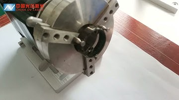 Use fiber laser marking machine +69mm rotary marking ring inside