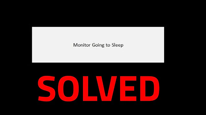 How to fix the problem of monitor is going to sleep (black screen)