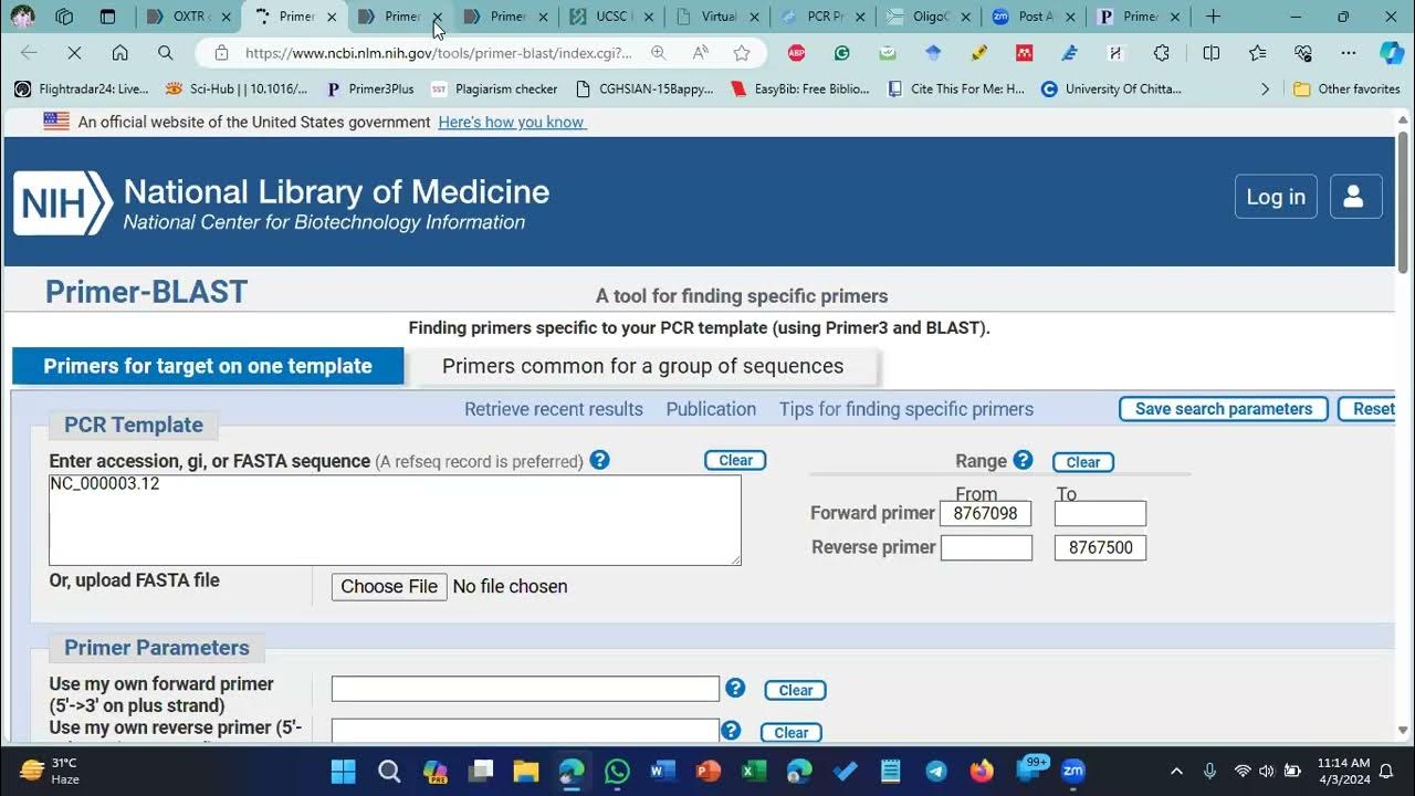 Primer Design NCBI_Primer Blast YouTube