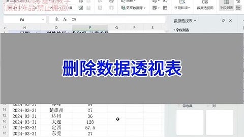 删除数据透视表。#wps #excel #电脑 #office #办公技巧