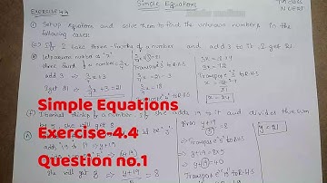 Exercise-4.4 Question no.1-Simple Equations/7th Class /ncert