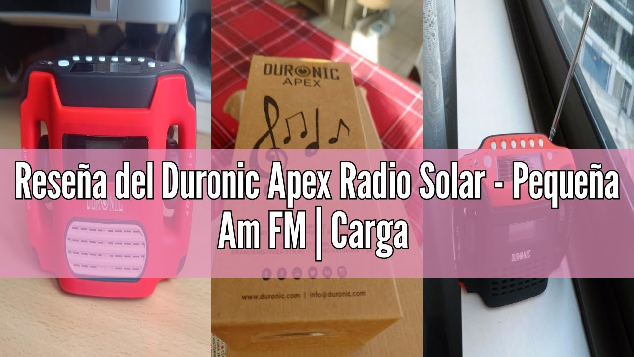 Duronic Apex Noodradio – AM/FM, LED-zaklamp, Oplaadbaar Via Zonne-energie, USB En Handslinger – Compact En Draagbaar Voor Kamperen En Noodgevallen