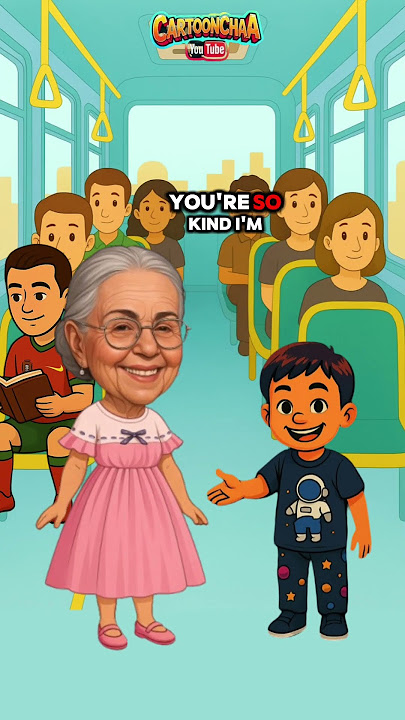 He let grandma sit...wait till you see what she gave him🤩🍭 #shorts #funny #cartoon #animation