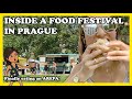 Inside a food festival in prague  trying some arepas