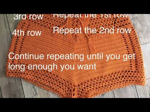 ชุดว่ายน้ํา กางเกงขาสั้น  New 2022  01 crochet shorts tutorial ถักโครเชต์กางเกงขาสั้น ไปทะเล